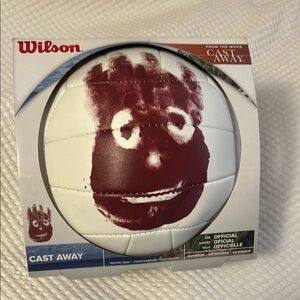 Wilson Red and White Volleyball with Handprint